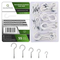 Quadrios 22SA053 Schraubhaken-Sortiment Weiß 55 Teile 55 St.