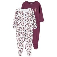 NAME IT Schlafstrampler 2er Pack Blumen Prune Purple 92