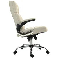 Mendler Bürostuhl HWC-J21, Chefsessel Drehstuhl Schreibtischstuhl, höhenverstellbar Stoff/Textil hellbraun