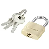 Sygonix SY-5045280 Vorhängeschloss 19.7 mm verschieden schließend Goldgelb Schlüsselschloss