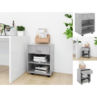 VidaXL Rollschrank Betongrau 46x36x59 cm Holzwerkstoff
