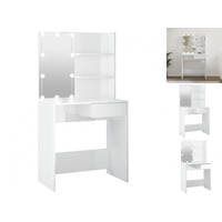 VidaXL Schminktisch mit LED Hochglanz-Weiß 74,5x40x141 cm