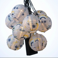 MARELIDA LED Solar Lichterkette 10 blaue Lampions Weltall für
