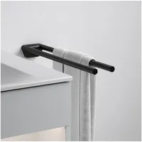 Keuco Reva Handtuchhalter zweiarmig, 45 cm, Metall schwarz matt,