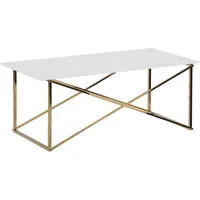 Beliani Couchtisch Weiß Glas, 100x40x50 cm Wohnzimmer, Wohnzimmertische, Couchtische