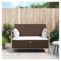 VidaXL Gartenbank 2-Sitzer mit Kissen Braun Poly Rattan