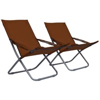 VidaXL Klappbare Strandstühle 2 Stk. Stoff Braun
