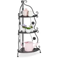 Relaxdays Blumenregal Metall, 3-stufiges Pflanzenregal, HxBxT: 82,5 x 31