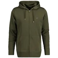 GANT Reg Shield Reißverschlusspullover Juniper Green XL