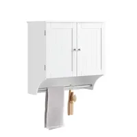 SoBuy Hängeschrank mit Türen Weiß 60x30x60cm Funktional