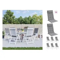 VidaXL Hochlehner-Auflagen 6 Stk. Grau Oxford-Gewebe