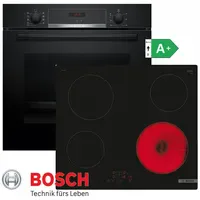 Bosch Herdset Autark Backofen 3D Heißluft + Glaskeramik Kochfeld