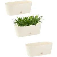 ENGELLAND® ENGELLAND - 3 x Blumenkasten mit Untersetzer, Beige,
