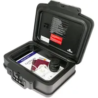 HMF 250437 Feuerfeste Wasserdichte Dokumentenbox mit Zahlenschloss, DIN A4,