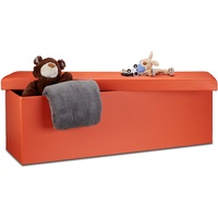 Relaxdays Sitzbank Faltbare Sitzbank aus Kunstleder Orange