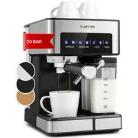 Klarstein Arabica Comfort Siebträgermaschine 1350W 20 Bar 1,8l Touch-Bedienfeld
