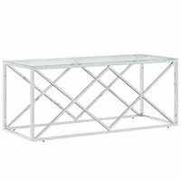 VidaXL Couchtisch 110x45x45 cm Edelstahl und Glas