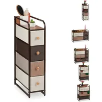 Relaxdays Schubladenschrank 20 x 84,5 x 49,5 cm braun