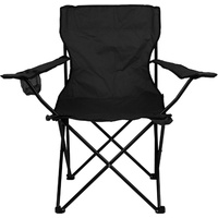 VCM Campingstuhl mit Armlehne und Getränkehalter schwarz Angelstuhl