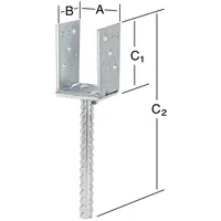 Vormann Stützschuh 60-140x70x115mm STA blau verz.z.Bet.