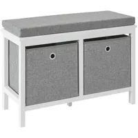 SoBuy FSR81-HG Sitzkommode Sitzbank mit Stauraum Schuhbank mit Sitzfläche