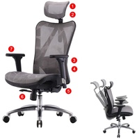 SIHOO Bürostuhl Schreibtischstuhl, ergonomisch, verstellbare Armlehne, 150kg belastbar Bezug