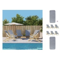 VidaXL Strandtücher 6 Stk. Grau 60x135 cm Stoff 400