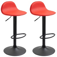 CLP 2er Set Barhocker Lana V2 Kunstleder rot/schwarz