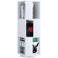 MID.YOU Drehregal, Weiß, 34x109x34 cm, Wohnzimmer, Regale, Bücherregale