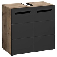 MID.YOU Waschbeckenunterschrank Schwarz, , Maße cm, stehend, Badezimmer, Badezimmerschränke,