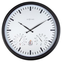 Nextime 4306ZW Wanduhr, Kunststoff, Schwarz, 50.8cm