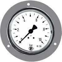 Riegler Standardmano., Frontring verchr., G 1/8 hinten, -1/0,0 bar,