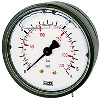 Riegler Glyzerinmano., Kunststoff, G 1/4 hinten zentr., -1/+9,0 bar,