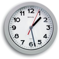 Maul Wanduhr MAULstep weiß silber Kunststoff, Ø 20,0 cm