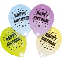 Amscan® Luftballons LED Happy Birthday bunt, 4 St.