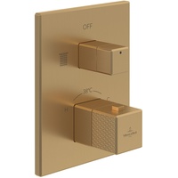 Villeroy & Boch Mettlach Unterputz-Thermostat mit Zweiwege-Mengenregulierung, brushed gold