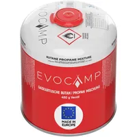 Evocamp Propan Butan Gaskartuschen 450g Schraubkartusche Eurogewinde 7/16", Ventilkartusche
