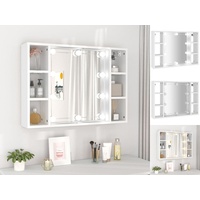 VidaXL Spiegelschrank mit LED Weiß 76x15x55 cm