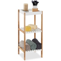 Relaxdays Badregal braun, weiß 30,0 x 29,0 x 72,0