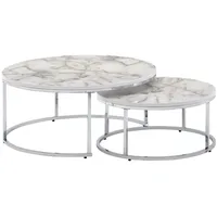 FineBuy Couchtisch FB31318 Marmor weiß 80 x 36 x