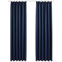 VidaXL Verdunkelungsvorhänge mit Haken 2 Stk. Blau 140x245cm