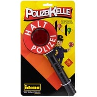 IDENA Polizei Kelle rot/grün Ø10cm doppelte Lichtfunktion