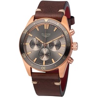 Elysee Herrenuhr Bronze Chrono 41 Leder 5 ATM Saphirglas