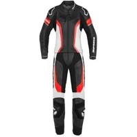 Spidi Laser Touring 2-Teiler Damen Motorrad Lederkombi, schwarz-weiss-rot, Größe
