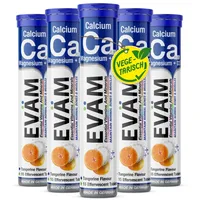 Eväm Calcium Magnesium D3 Brausetabletten Geschmack Mandarine 5x 15