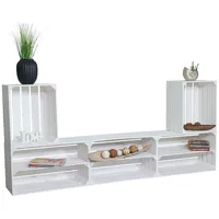 Kistenkolli Altes Land TV-Board "Amrum" mit Regal (Weiß)