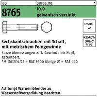 Industrial Quality Supplies ISO 8765 Sechskant-Schaftschraube Feingewinde M14x55 Stahl