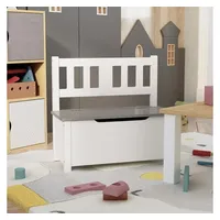 VidaXL Kinderbank mit Stauraum Weiß und Grau 60x30x55 cm