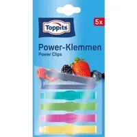 Toppits Verschlussclips Power-Klemmen mehrfarbig, 5 St.