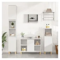 VidaXL Waschbeckenunterschrank Hochglanz-Weiß 80x33x60cm Holzwerkstoff